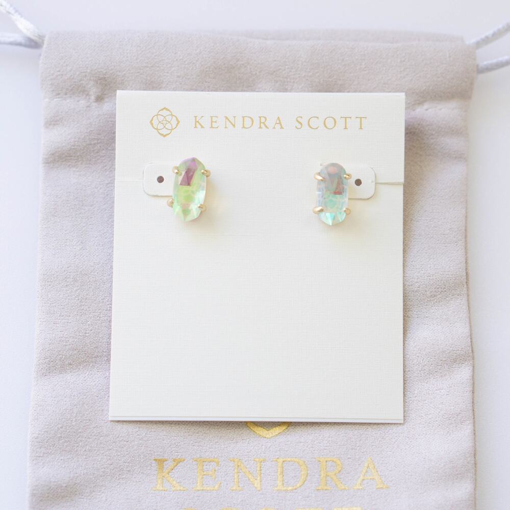 Kendra Scott Betty Stud Earrings in Gold Dichroic Glass